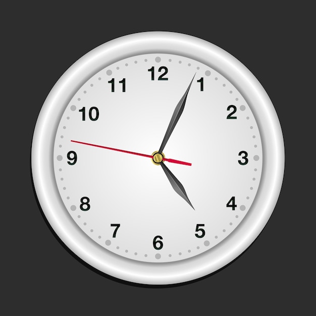 clock time hour minute watch wall circle vector dial timer number illustration alarm icon