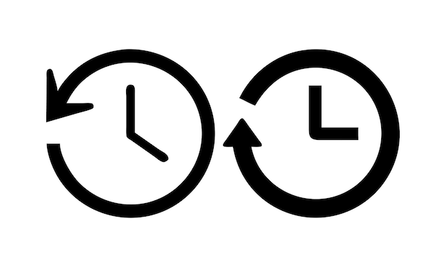 clock or time loop icon logo clock icons representing time loop or recurring task vector