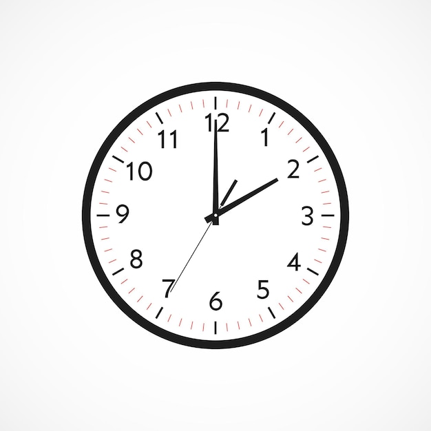 Clock vector icon and Clock face isolated on white background