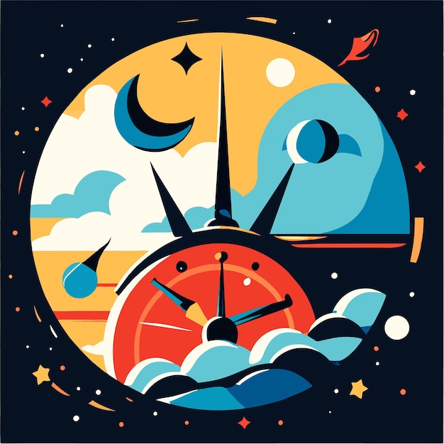 Vector clock vector illustration