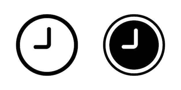 Vettore set di icone della linea vettoriale dell'orologio orologio aziendale orologio con quadrante diverso
