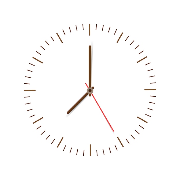 Clock on white