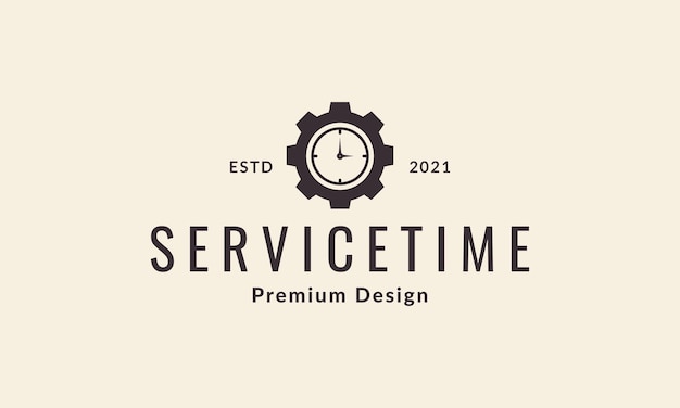 Vector clock with gear services logo symbol vector icon illustration graphic design