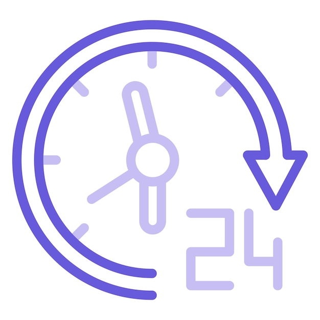 Vector a clock with the number 2 and the hour hand