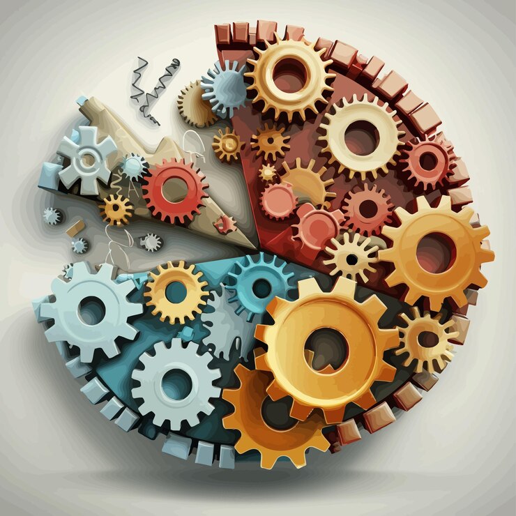 Vector a clock with the word gears on it