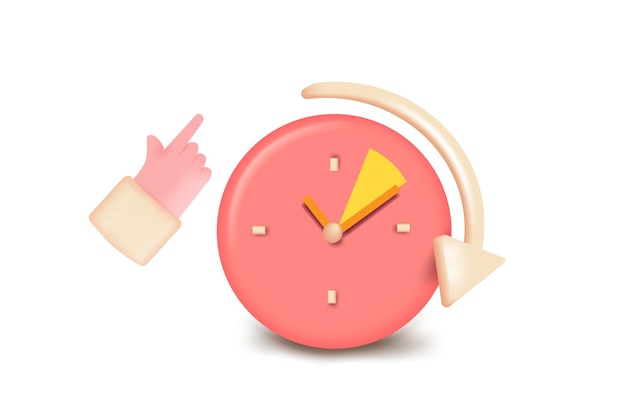 시계는 한 시간 앞으로 이동합니다. Spring Forward Summer Time3d 벡터 그림의 개념