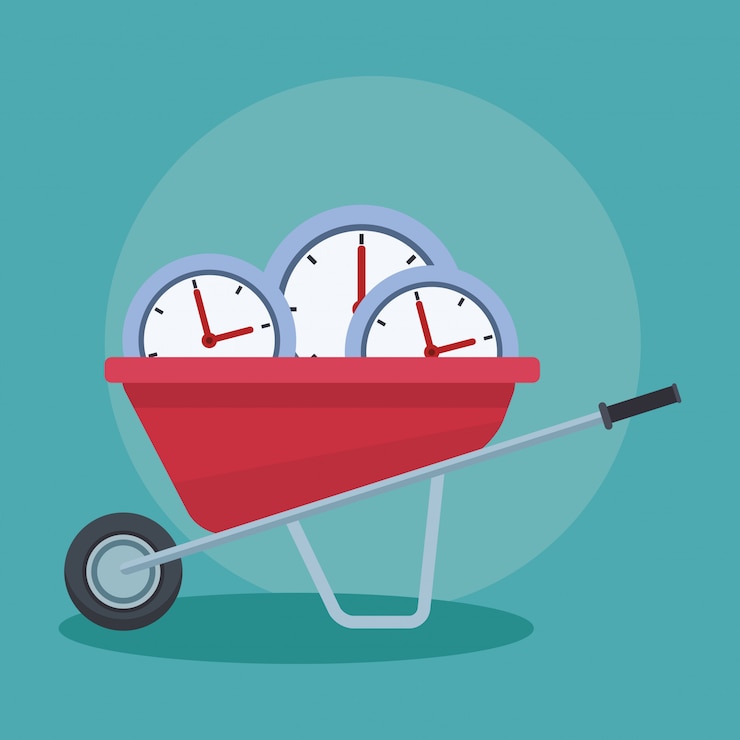Vector clocks on wheelbarrow