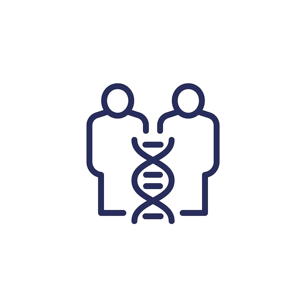 Clones line icon with dna