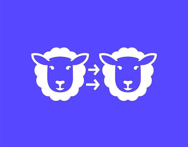 Cloning icon with a sheep vector