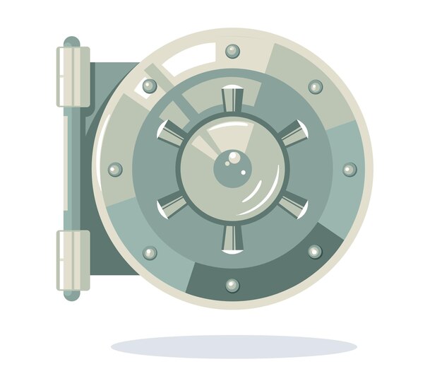 Закрыть сейф банковский денежный депозит изолирован на белом фоне