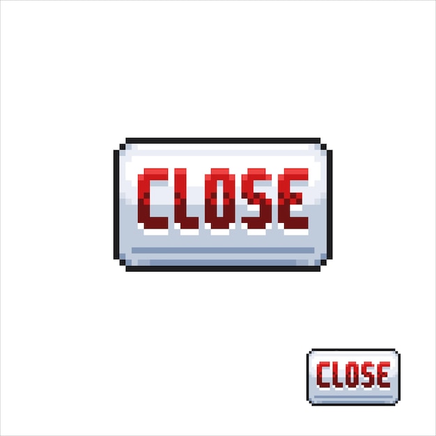 close sign in pixel art style