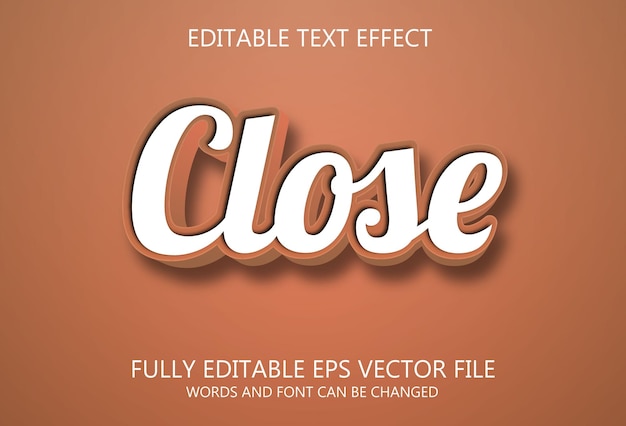 Close text effect