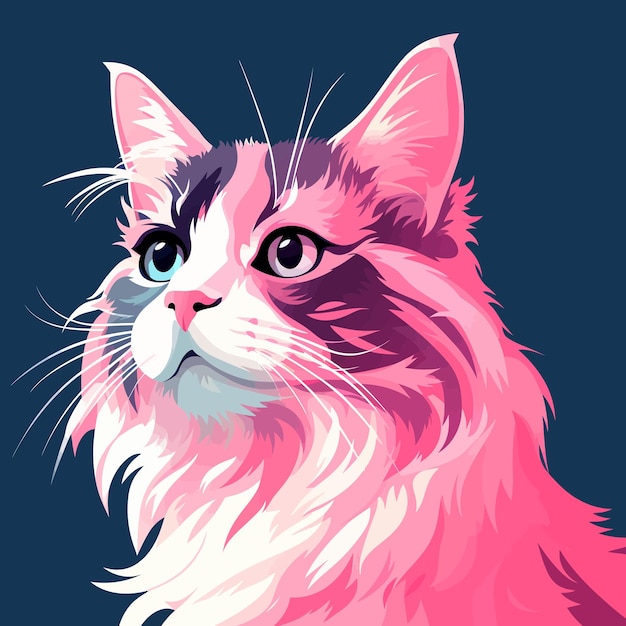 Close Up of Cat on Blue Background