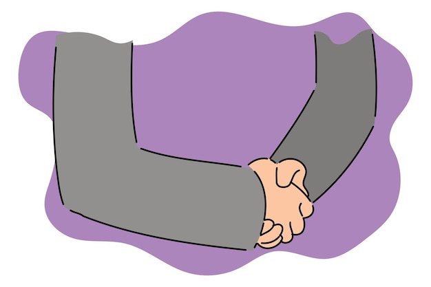 Close up flat design of handshake Hand drawn vector illustration design
