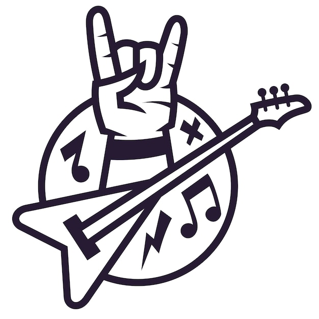 a close up of a guitar with a peace sign and a guitar