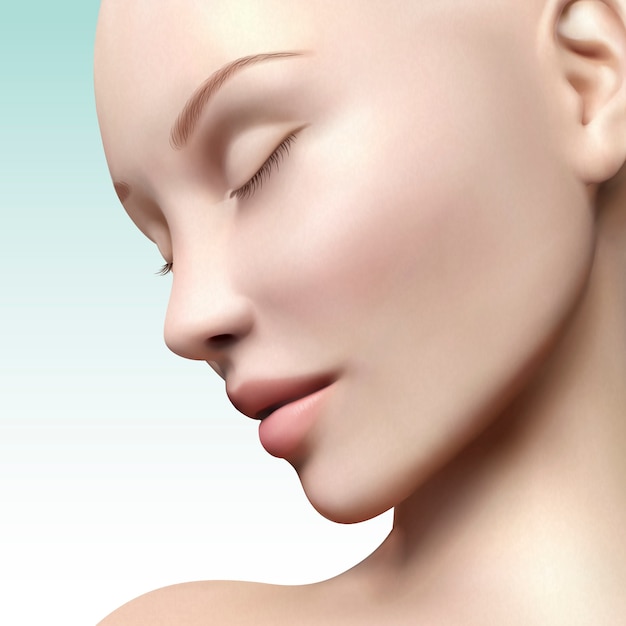 close up look of model face illustration