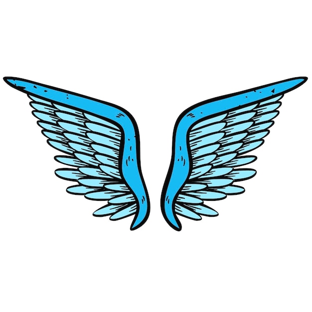 Premium Vector | A close up of a pair of blue wings on a white background