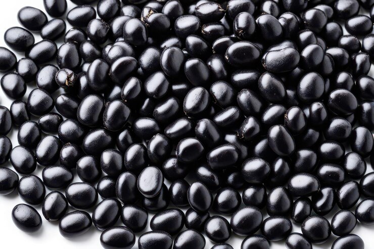 Vector a close up of a pile of black beans