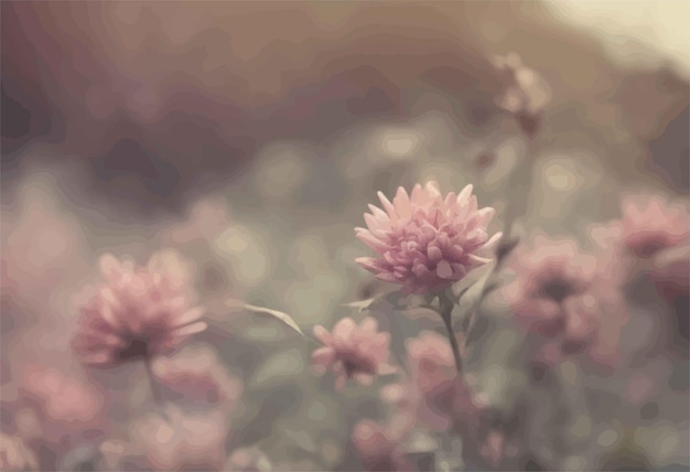 Vector close up of a pink flower in the gardenvintage photo of beautiful flowersclose up of a pink flower i