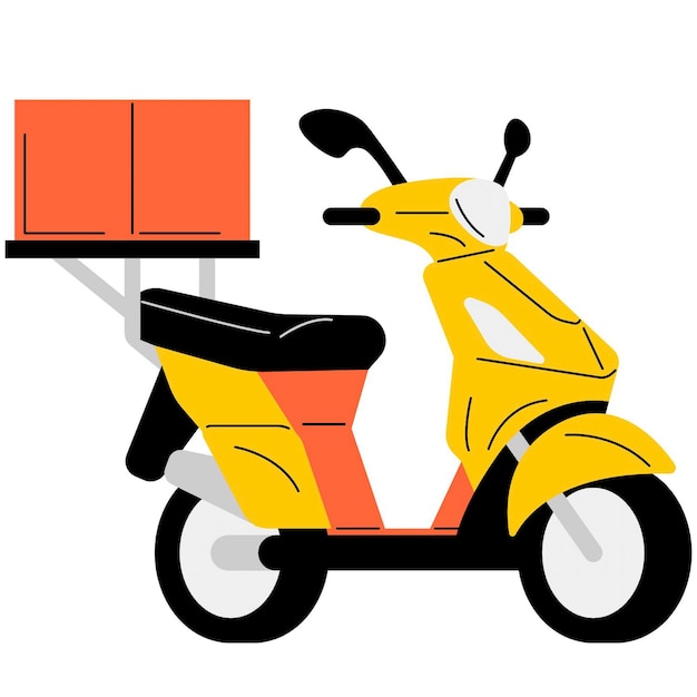 a close up of a scooter with a box on the back