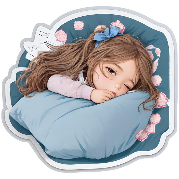 Close up shot of attractive small girl sticker