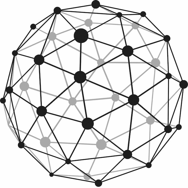 その上に多くの点がある球のクローズアップ
