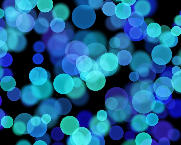 Close-up van een blauw en groen gekleurde kerstverlichting bokeh achtergrond voor feest decoratie