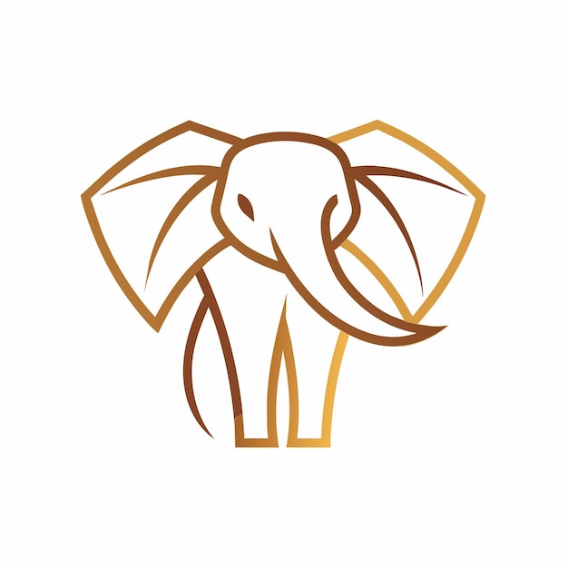 Close-up van een olifantenhoofd tegen een gewone witte achtergrond Ontwerp een schoon en minimalistisch logo met behulp van een enkele lijn om een olifant af te beelden