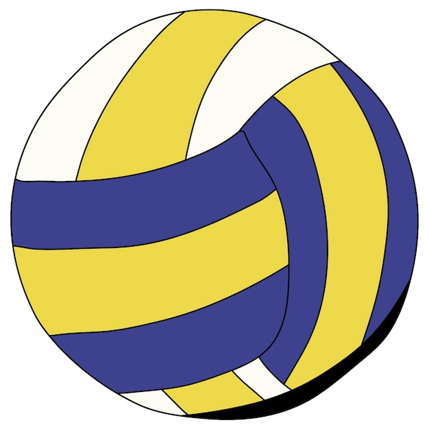 Vector a close up of a volleyball ball with a yellow and blue stripe