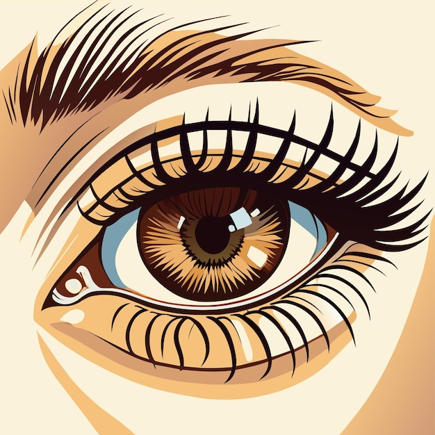 Close-upfoto's van ogen en wenkbrauwen hand getekende cartoon sticker pictogram concept geïsoleerde illustratie