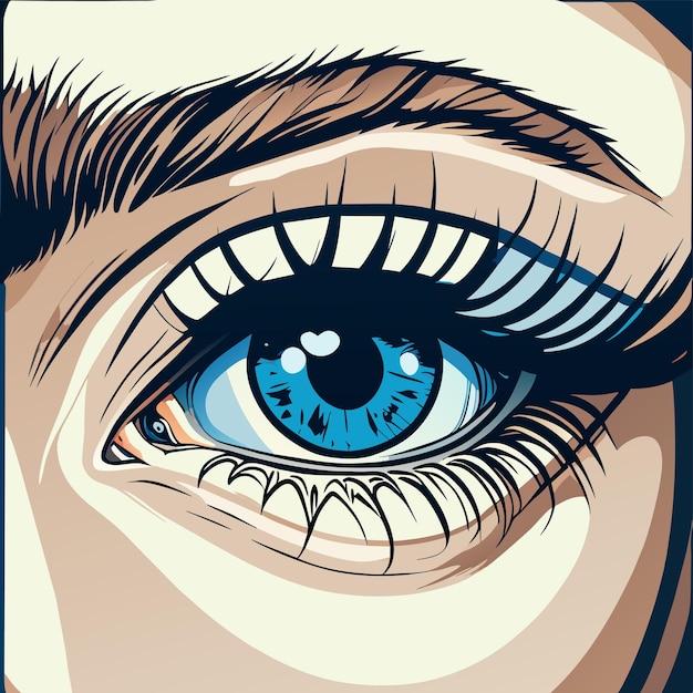 Close-upfoto's van ogen en wenkbrauwen hand getekende cartoon sticker pictogram concept geïsoleerde illustratie