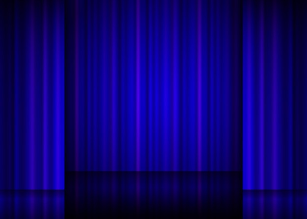 Close view of a blue curtain