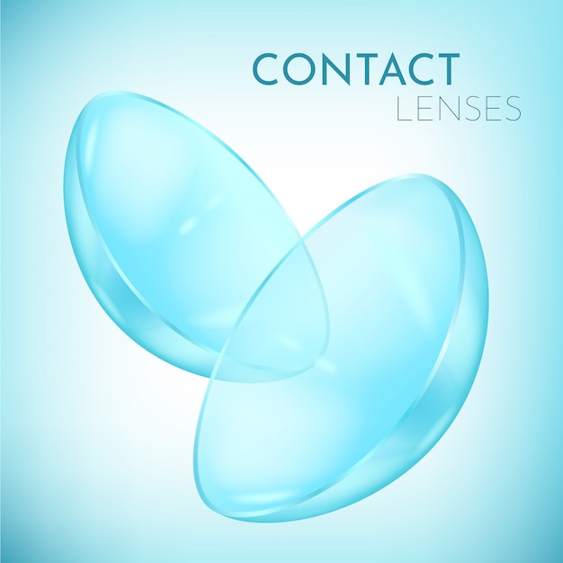 Вектор Закрыть взгляд на пару глазных контактных линз