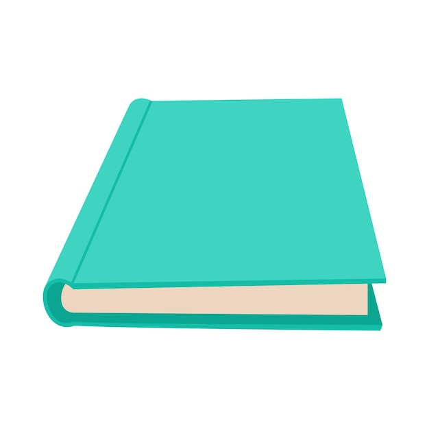 Closed book icon in cartoon style on a white background