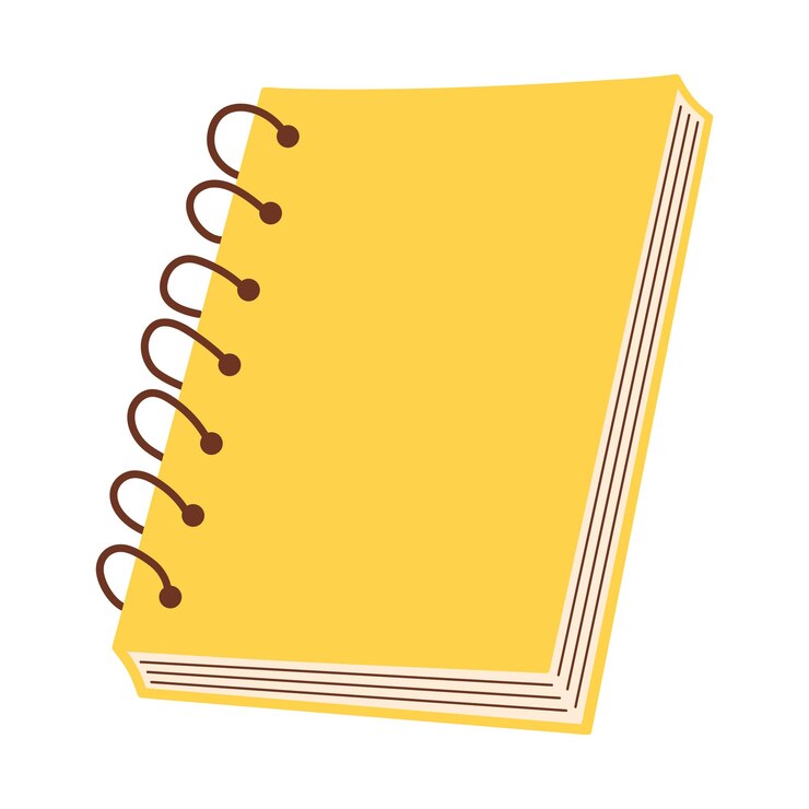 वेक्टर closed book with a spiral binding with bookmark ringbound notebook
