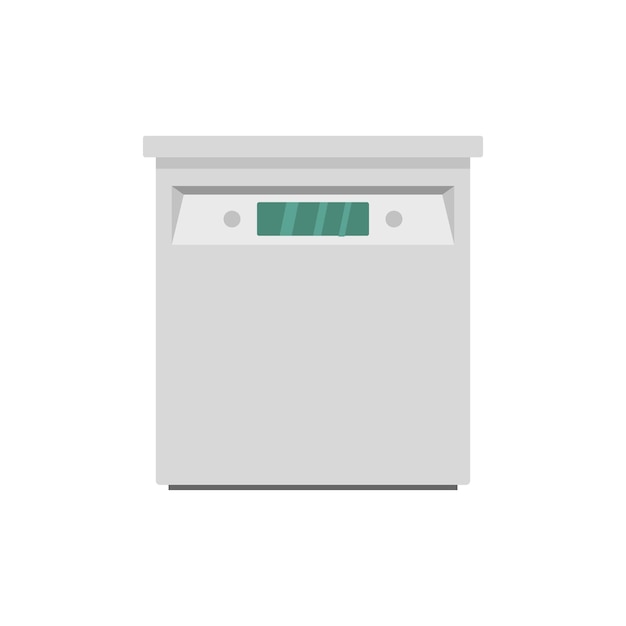 Closed dishwasher icon Flat illustration of closed dishwasher vector icon for web isolated on white