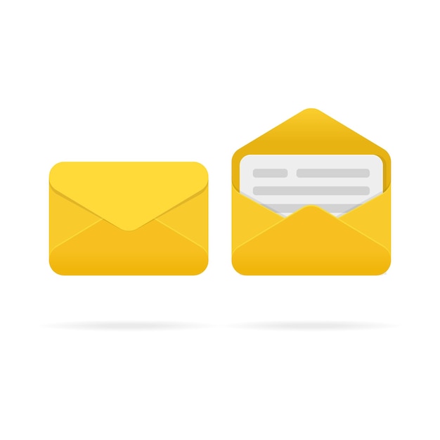 Closed and open envelope vector illustration. Symbol of sms or email on electronic devices.