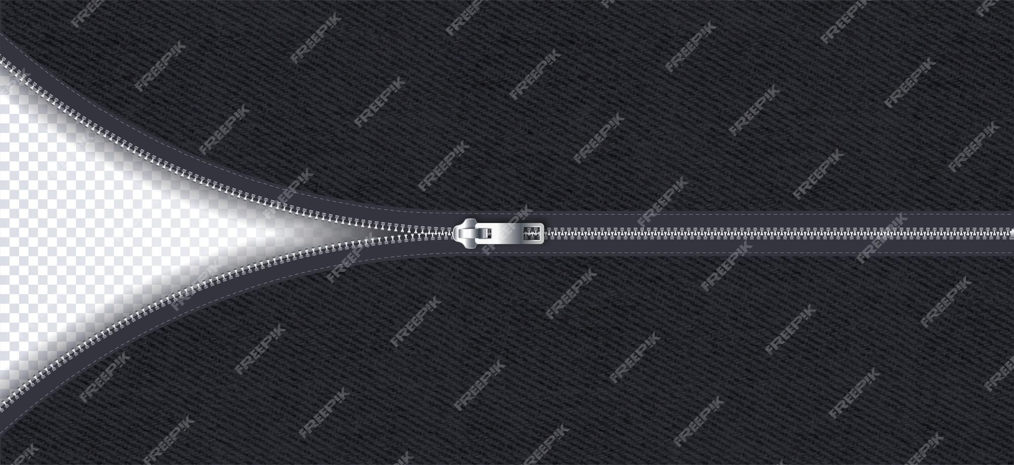 Premium Photo  Zipped and unzipped metallic zipper lock on white  background close up of clothes detail or element
