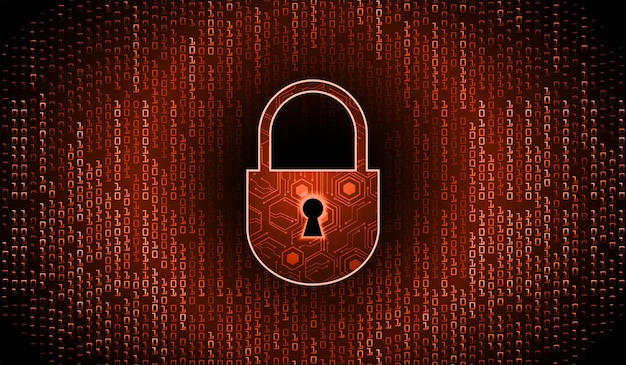 Closed padlock on digital background cyber security vector