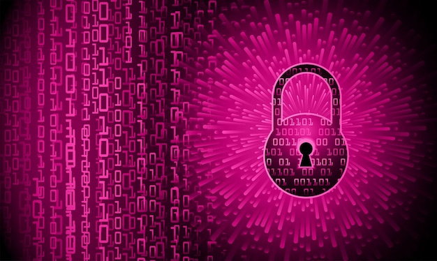 Closed Padlock on digital background, cyber security