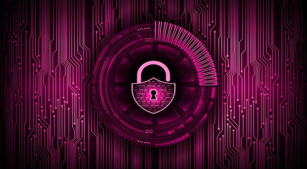 Closed Padlock on digital background cyber security