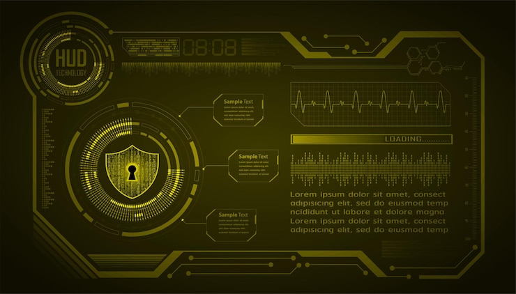 Vector closed padlock on digital background cyber security