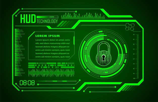 Closed Padlock on digital background cyber security