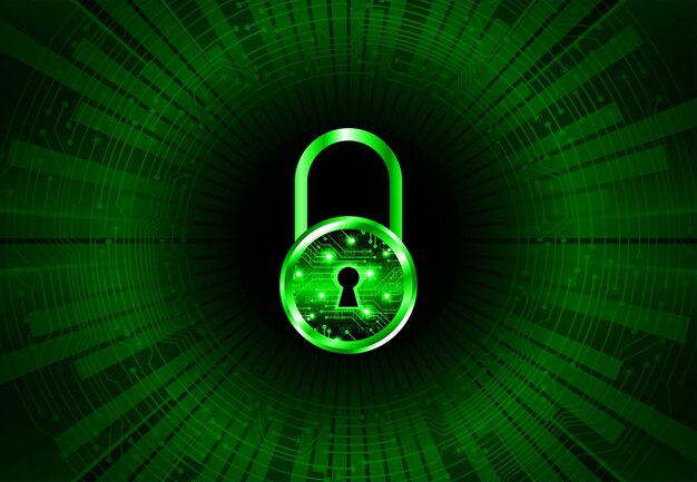 Closed Padlock on digital background cyber security