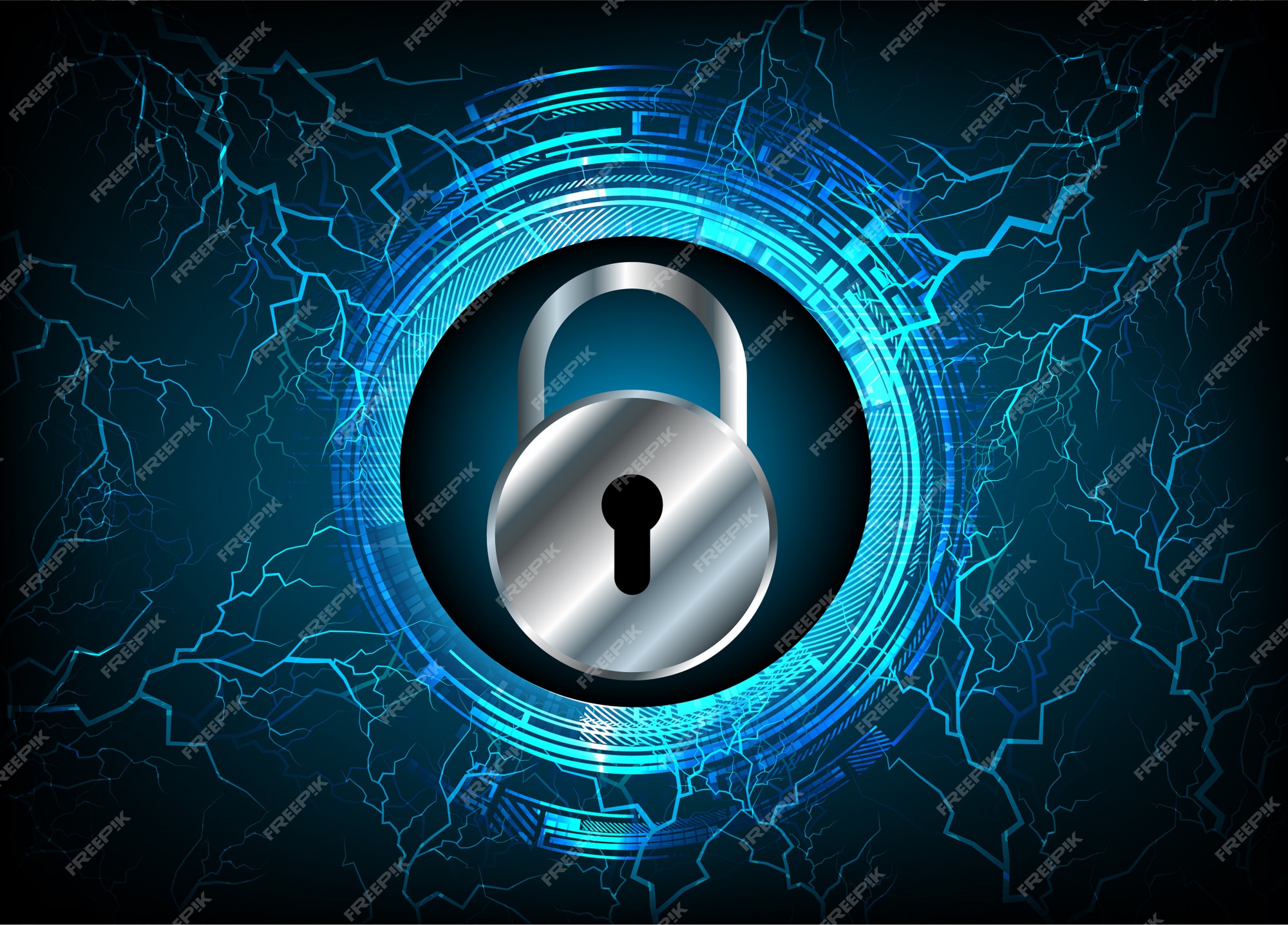 Premium Vector | Closed padlock on digital background, cyber security