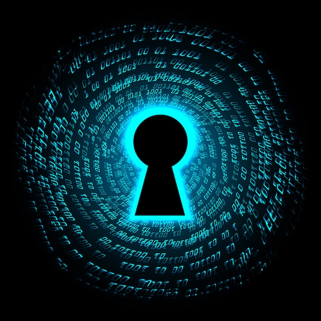 デジタル背景、サイバーセキュリティの南京錠を閉鎖