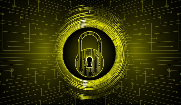 Closed Padlock on digital background, cyber security