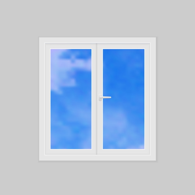 Vector closed realistic vector plastic window vector illustration