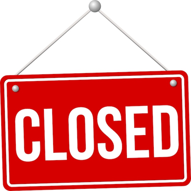 Vector closed sign board