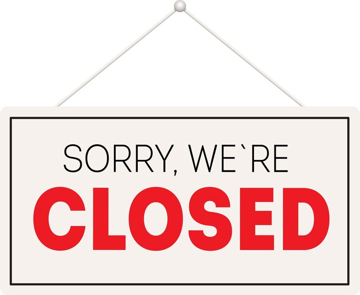 Vector closed sign board